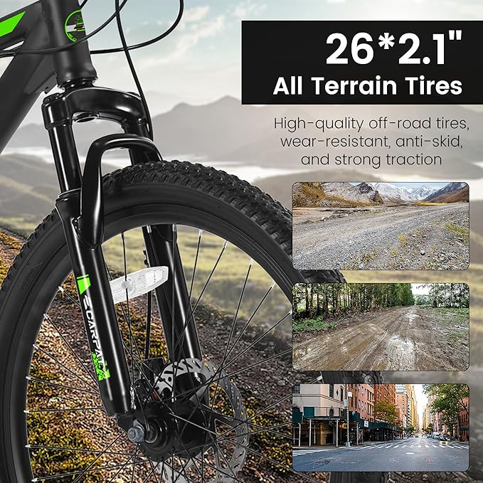 24/26/27.5 Inch Wheels Mountain Bike Shimano 21 Speeds with Mechanical Disc Brakes Aluminum/High-Carbon Steel Frame Suspension MTB Bikes Mountain Bicycle for Adult & Teenagers