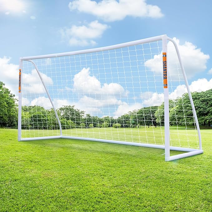 SHANTRA Soccer Goal, 12x6/10x6.5/8x5/6x4FT Soccer Goals for Backyard, Full Size Soccer Nets for Kids & Adults, Portable Soccer Goal with 2 Soccer Nets & 1 Carry Bag, Porterias De Futbol Soccer