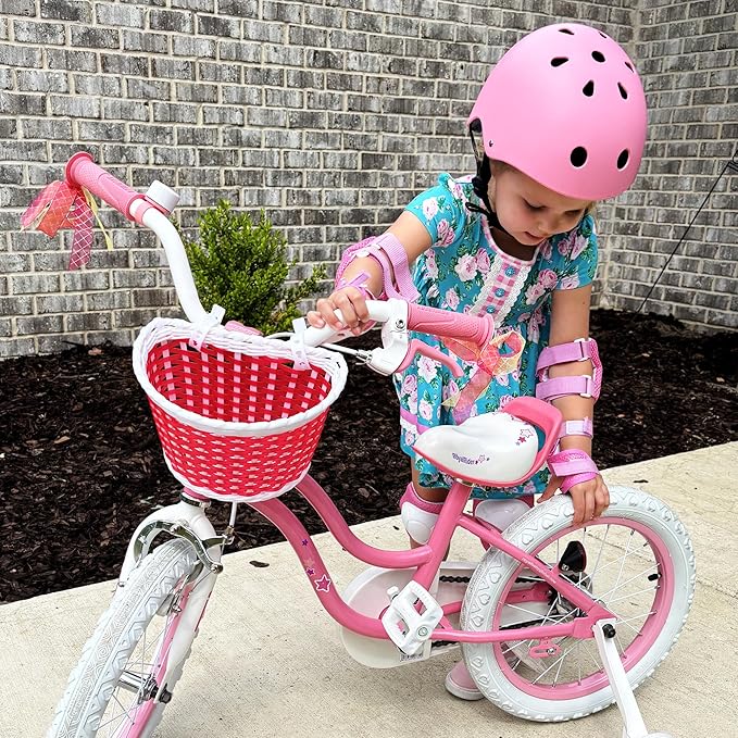 RoyalBaby Girls Bike EZ Bike Stargirl Training Free Balance to Pedal Easy Learning Bicycle, 12-20 Inch for Toddlers & Big Kids.