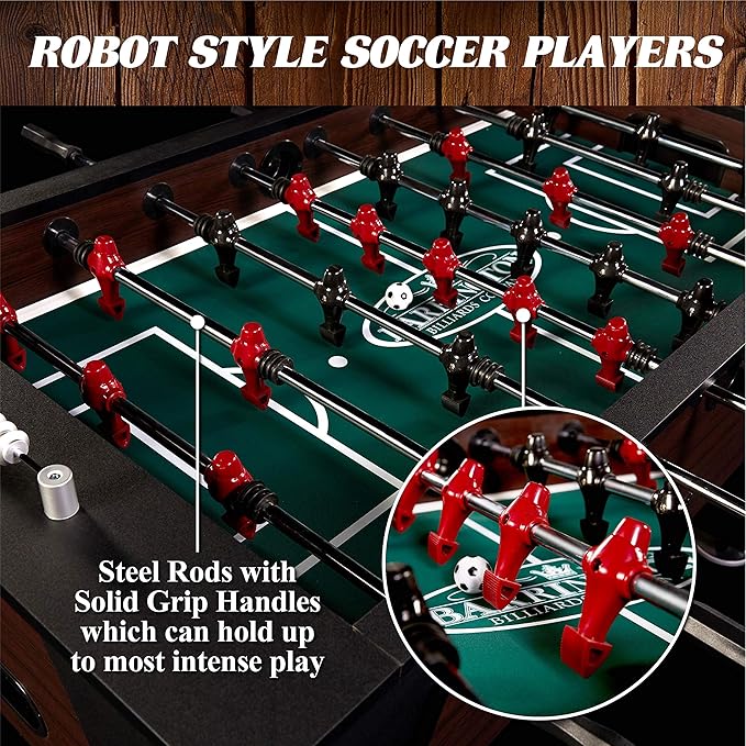 Barrington Foosball Multiple Styles Soccer Foosball Tables, Durable & Stylish Designs with Tabletop Sports Soccer Balls, Perfect for Family Game Rooms