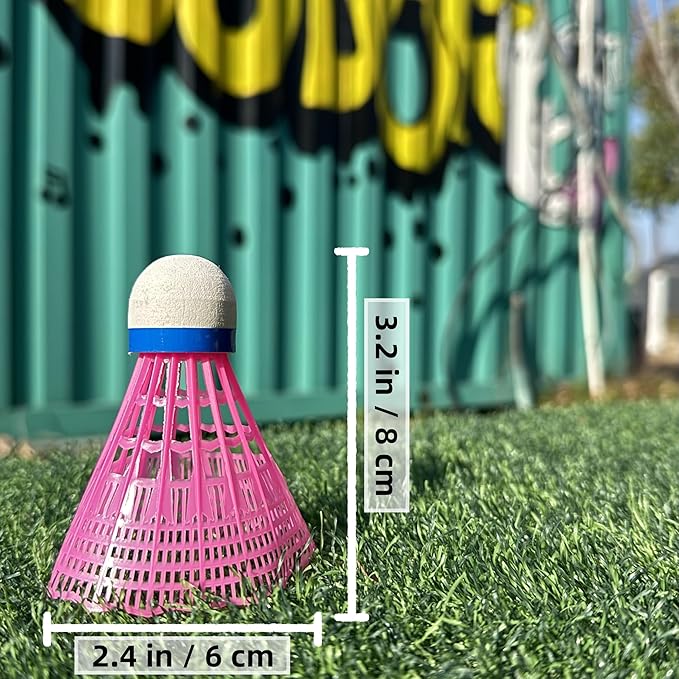 12 Packs Nylon Badminton Shuttlecocks Birdies Nylon Feather Shuttlecocks Badminton Birdies Great Stability & Durability Indoor Outdoor Sports Hight Speed Training