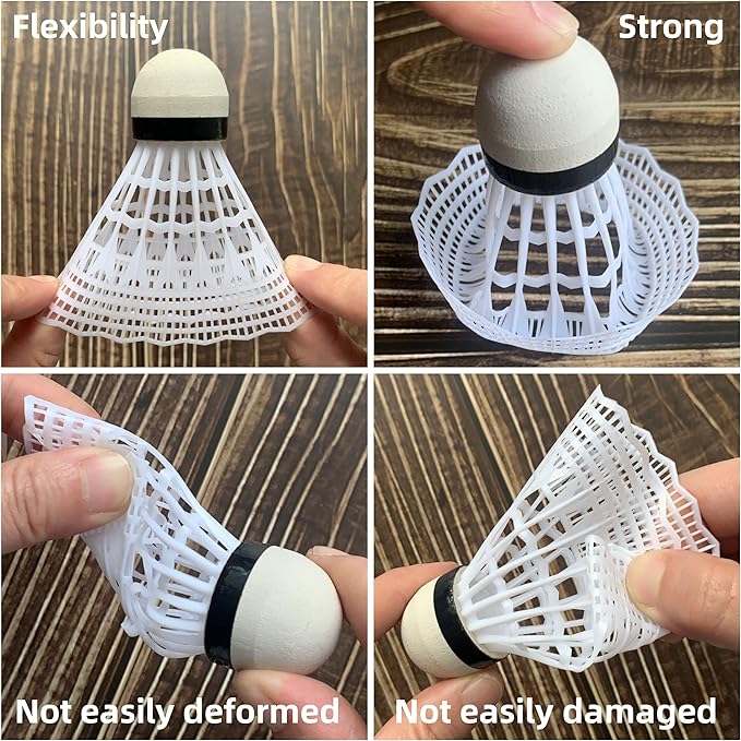 12 Packs Nylon Badminton Shuttlecocks Birdies Nylon Feather Shuttlecocks Badminton Birdies Great Stability & Durability Indoor Outdoor Sports Hight Speed Training