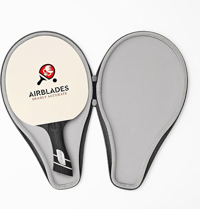 Professional Ping Pong Paddle with Hard Carry Case | Pro Table Tennis Racket | Table Tennis Paddle with Ergonomic Handle | 5 Blades of Wood with Premium Rubber and Sponge by AirBlades