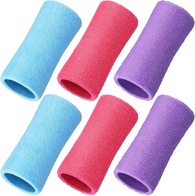 WILLBOND 6 Inch Wrist Sweat Bands for Men Women Tennis Elastic Athletic Long Sweatband Wrist Absorbent for Basketball Tennis Running Outdoor Activity