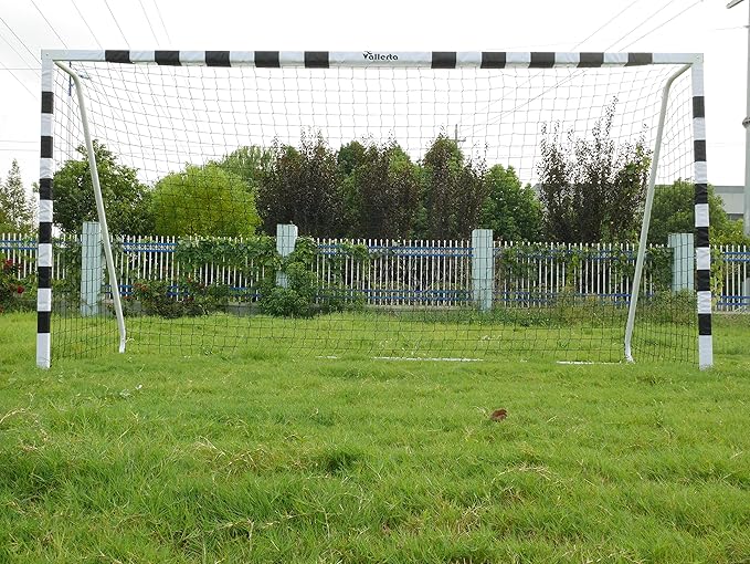 Vallerta® Signature Series Steel Frame Soccer Goal with Checkered Goal Frame Posts for Youth Practice and Training.