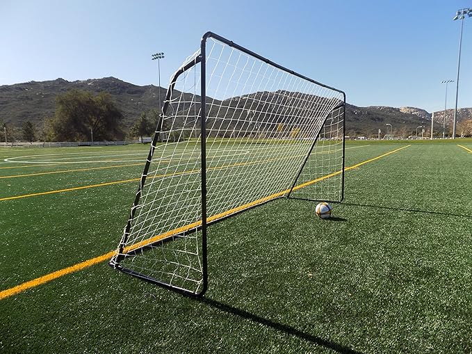 12 x 6 Ft. Powder Coated Galvanized Steel Soccer Goal w/Net. 12x6 Foot AYSO Regulation Size Portable Training Aid. Ultimate Backyard Goal, All Weather, One Year Warranty. New