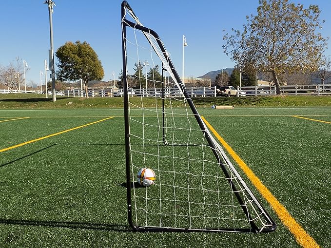12 x 6 Ft. Powder Coated Galvanized Steel Soccer Goal w/Net. 12x6 Foot AYSO Regulation Size Portable Training Aid. Ultimate Backyard Goal, All Weather, One Year Warranty. New