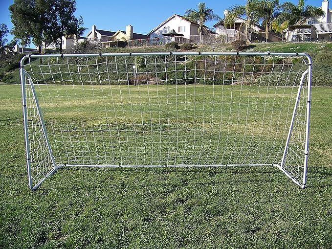 12 x 6 Ft. Powder Coated Galvanized Steel Soccer Goal w/Net. 12x6 Foot AYSO Regulation Size Portable Training Aid. Ultimate Backyard Goal, All Weather, One Year Warranty. New