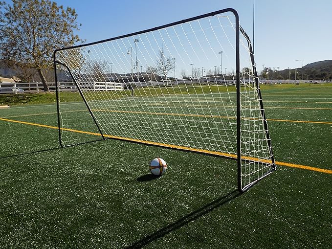 12 x 6 Ft. Powder Coated Galvanized Steel Soccer Goal w/Net. 12x6 Foot AYSO Regulation Size Portable Training Aid. Ultimate Backyard Goal, All Weather, One Year Warranty. New