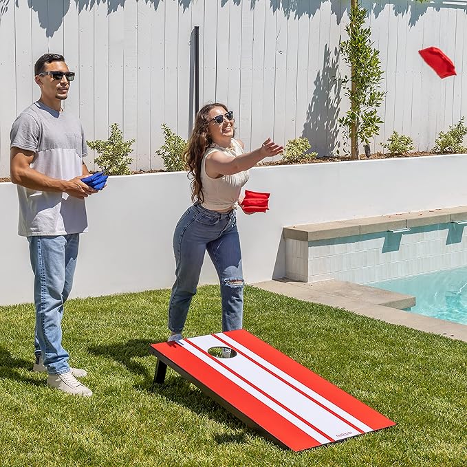 GoSports Portable Cornhole Sets, 8 Styles – Choose 4 x 2 ft or 3 x 2 ft - Boards Include 8 Bean Bags, Travel Case, and Game Rules
