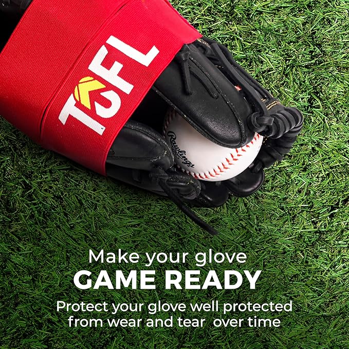 TOFL Baseball Glove Wrap | Premium Elastic Band for Perfect Glove Shape, Break-in & Maintenance | Shape Locker for Menâs & Womenâs Softball, Adult & Youth Baseball Mitts, Fits Big & Small Sizes