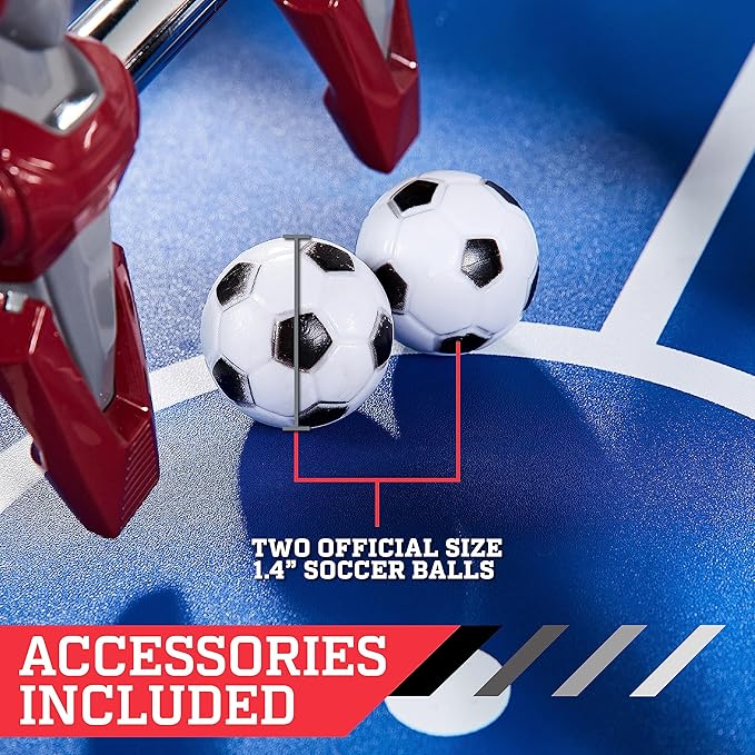 Hall of Games Foosball Tables Multiple Styles, Soccer with Durable & Stylish Designs with Tabletop Sports Soccer Balls, Perfect for Family Game Rooms