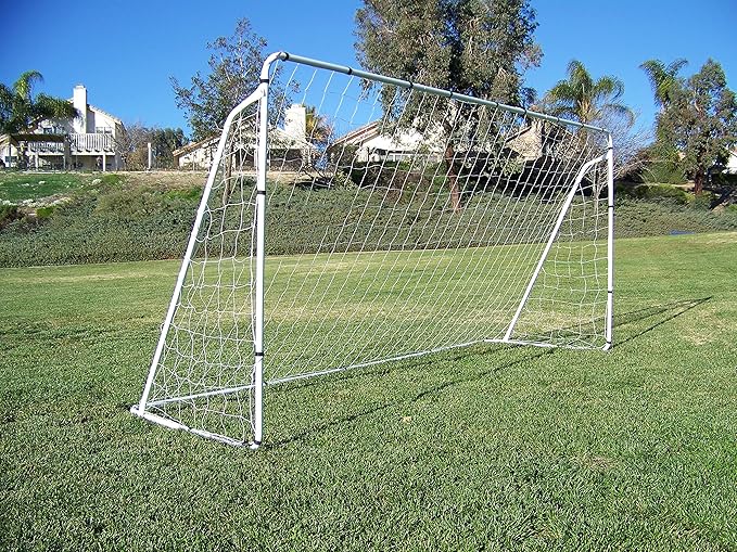 12 x 6 Ft. Powder Coated Galvanized Steel Soccer Goal w/Net. 12x6 Foot AYSO Regulation Size Portable Training Aid. Ultimate Backyard Goal, All Weather, One Year Warranty. New