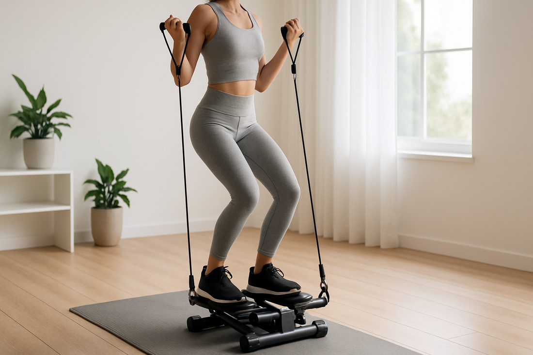 🏋️‍♀️ Double the Burn: The Full-Body Benefits of a Stepper with Resistance Bands