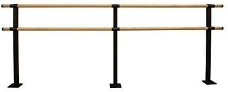 Vita Vibe - USA Made - Traditional Wood Double Barre Fixed Height Floor Mount Ballet Barre - Stretch/Dance Bar - 4 FT- 40 FT