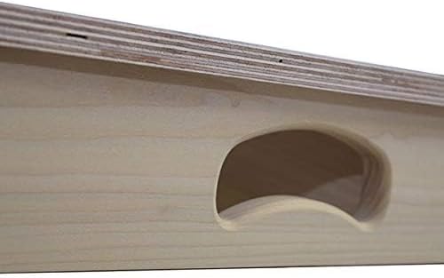 Slick Woody's Professional-Grade Cornhole Boards - 4'x2' Solid Wood Regulation Woodgrain Flag Bean Bag Toss Game with 8 Resin Filled Bags