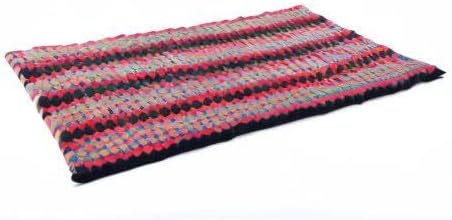 Leewadee - Foldable Floor Mattress - Japanese Roll Up Futon -Trifold Tatami Mat- Guest Floor Bed - Camping Mattress - Thai Massage Mat, Kapok Filled, 75 x 57 inches, Black Red