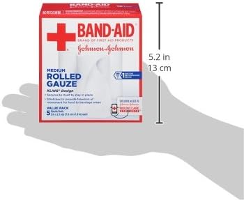 Band-Aid Brand of First Aid Products Flexible Rolled Gauze Dressing for Minor Wound Care, Soft Padding and Instant Absorption, 3 Inches by 2.1 Yards, Value Pack 5 ct