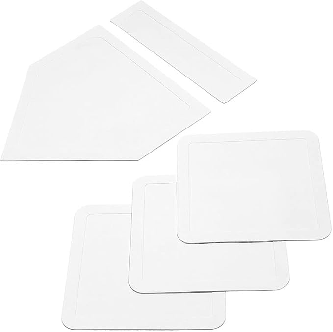 GKK Standard BasesGKK Baseball & Softball Base Set 5 Piece Rubber Field Bases for Youth& Adults Throw Down Bases Teeball, Backyard, Playground Practice
