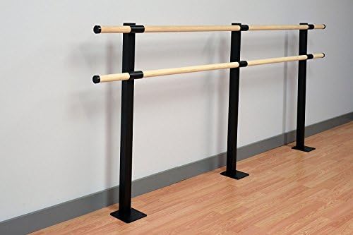 Vita Vibe - USA Made - Traditional Wood Double Barre Fixed Height Floor Mount Ballet Barre - Stretch/Dance Bar - 4 FT- 40 FT