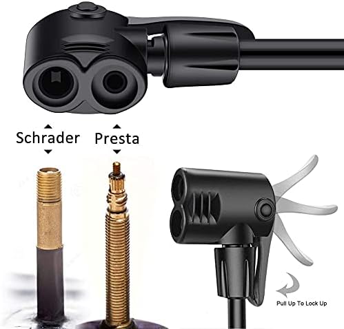 GOBKO Bike Pump with Gauge,Bicycle Floor Pump for Presta and Schrader Valves Bike Tire Pumps Inflator High Pressure 160PSI & 11BAR Portable Air Pump for Road Bike Car MTB Sports Balls