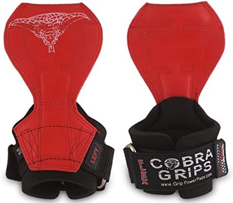 2018 Cobra Grips Flex Model Weight Lifting Gloves Heavy Duty Straps Alternative Power Lifting Hooks for Deadlifts with Padded Wrist Wrap Support Bodybuilding