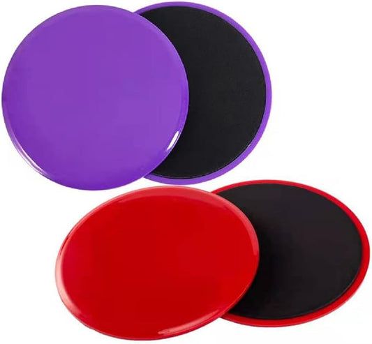 Core Sliders for Working Out Core Sliding Discs Exercise Glider Discs Dual Sided Exercise Discs Fitness Equipment for Women Men Teens Abs and Core Home Travel Exercise Sliders 2 Pack Red and Purple