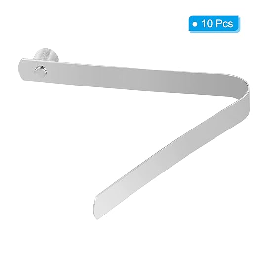 PATIKIL 9x9.2mm Kayak Paddle Snaps, 10 Pack Tent Pole Clips Steel V Shaped Single Pin Push Button Spring Clips Lock Tube Pole Clips for Camping Awning