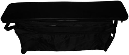 Bench Seat Cover 420D Oxford Seat Storage Bag for Kayak Inflatable Boat, Dinghy Boat Seat Cushion and Underseat Storage Bag with Pockets Grey Thick Sponge Seat Bench Cushion(Black 85cm)