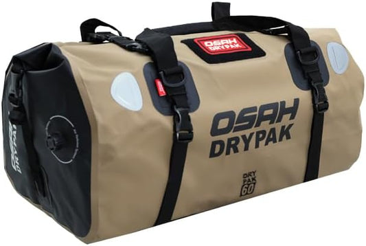Waterproof Duffel& Luggage Bag - Motorcycle Dry Bag Tail Saddle Bags with Roll Top Closure,Large Storage Space,for Camping, Kayaking, Fishing & Traveling(MudBrown, 60L)