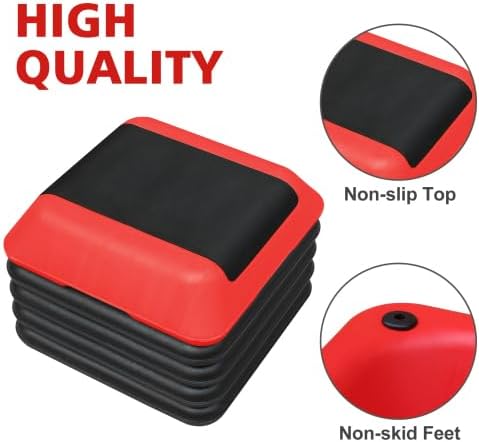 16" x 16" Height-Adjustable Step Aerobics Platform Fitness Equipment Stepper Trainer Exercise Step Platform with 4 Riser
