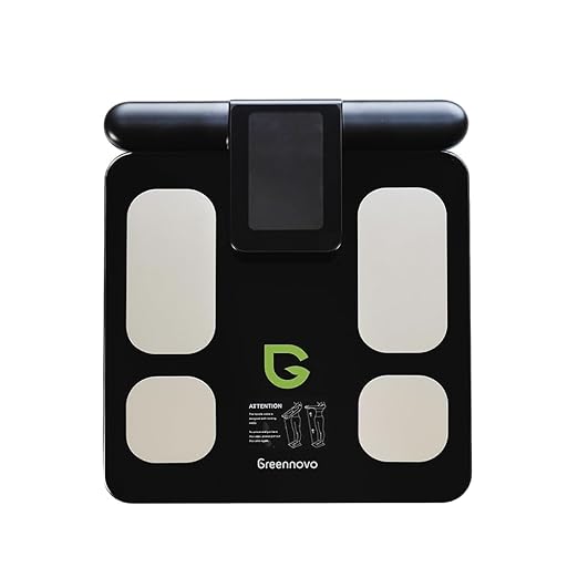 Fitness Body Fat Scales with Hand Sensors 8 Electrodes 29 Body Analysis 180kg Weight Scale, Professional Body Fat and Muscle Mass Analyzer with App/Large Display (Black)