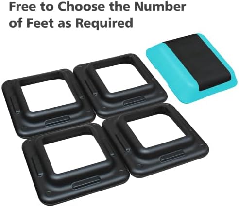 16" x 16" Height-Adjustable Step Aerobics Platform Fitness Equipment Stepper Trainer Exercise Step Platform with 4 Riser