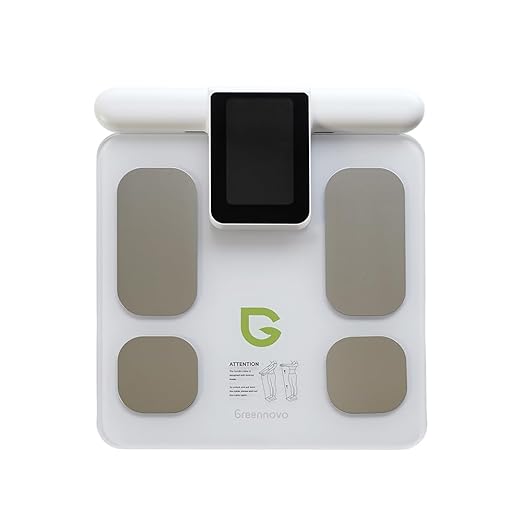 Fitness Body Fat Scales with Hand Sensors 8 Electrodes 29 Body Analysis 180kg Weight Scale, Professional Body Fat and Muscle Mass Analyzer with App/Large Display (White)