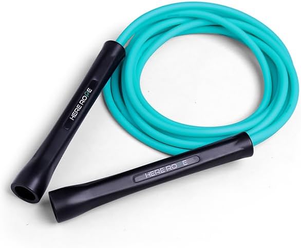 Hererope 6MM PVC Jump Rope for Men & Women Fitness, Speed, Tricks, Cardio Training, Boxing Jump Rope with Unbreakable Handles and Non-Kinking Skipping Rope, Adjustable Jumprope for Indoor Outdoor