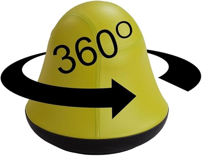 Safco Products 4761GV Runtz Swivel Ball Chair, Green, 360-Degree Rotation, Anti-Burst Exercise Ball, Easy-to-Clean Vinyl Seat, Promotes More Activity While Seated