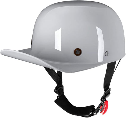 Vintage Retro Open Face Motorcycle Helmet Baseball Cap Half Helmets Men Women for Moped Cap Jet Scooter Street Cruiser - DOT Certified