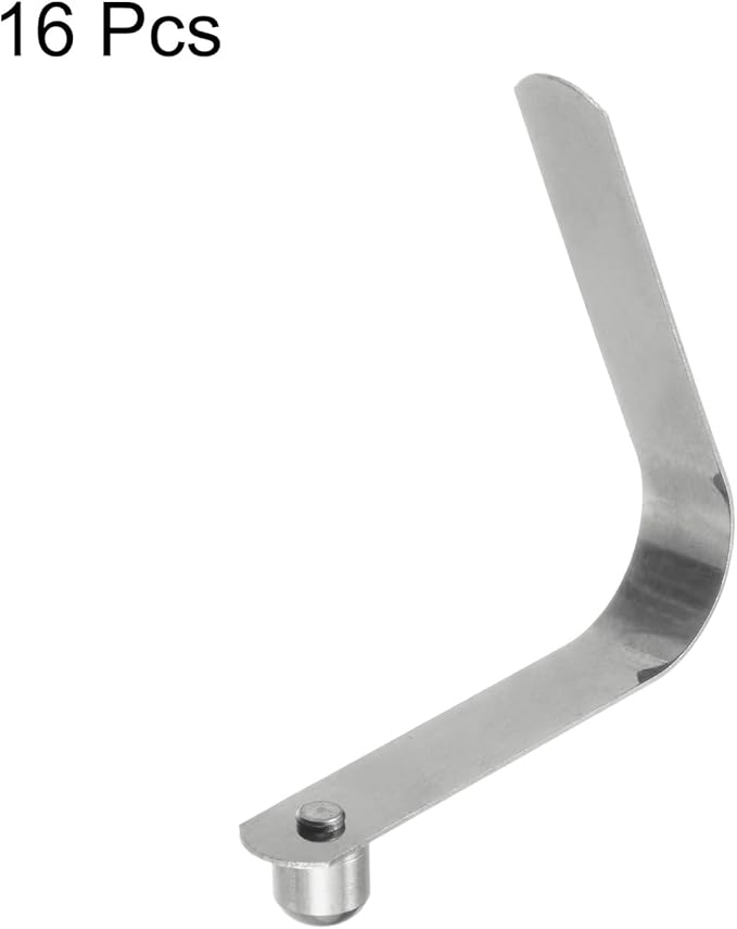 HARFINGTON 16pcs Single Button Kayak Paddle Snap Spring Clip 7x7x49mm 65Mn Spring Steel V-Shaped Solid Lift Telescopic Locking Tube Pole Clips for Tent Umbrella Camping