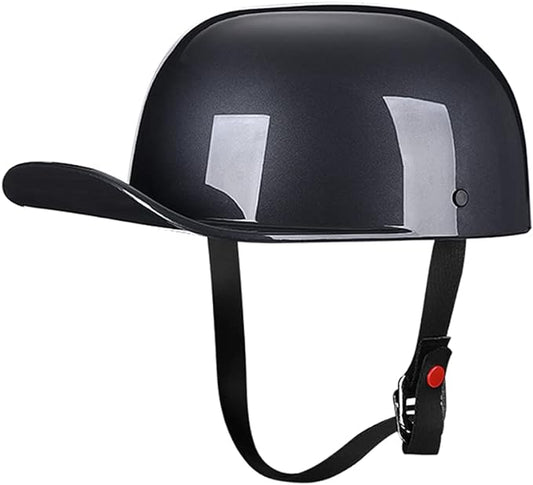 Vintage Open Face Motorcycle Helmet Retro Baseball Cap Half Helmets Women Men for Scooter Moped Cap Street Cruiser Jet - DOT Certified