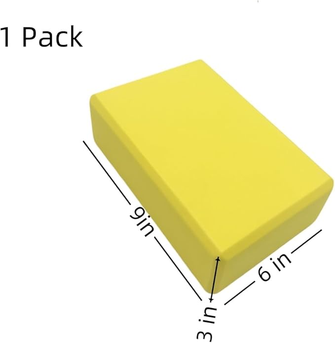 Yoga Block - Unsupported Latex Eva foam - Soft non slip surface with bevel for yoga, pilates, meditation - Yoga accessories for stability, balance and deep stretching