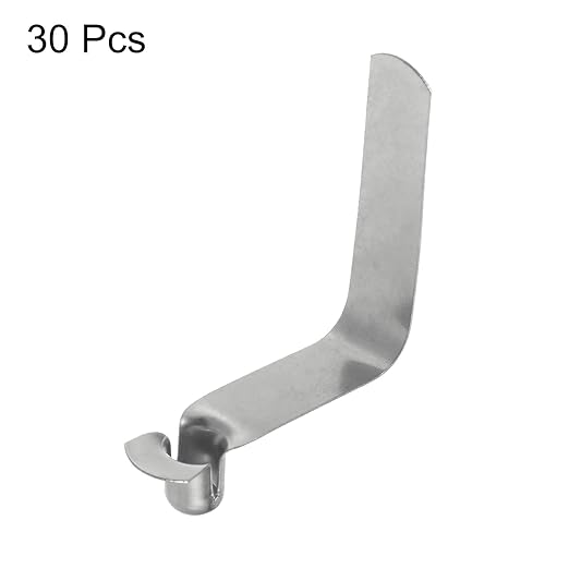 HARFINGTON 30pcs Single Button Kayak Paddle Snap Spring Clip 6x8x32mm 65Mn Spring Steel V-Shaped Hollow Lift Telescopic Locking Tube Pole Clips for Tent Umbrella Camping