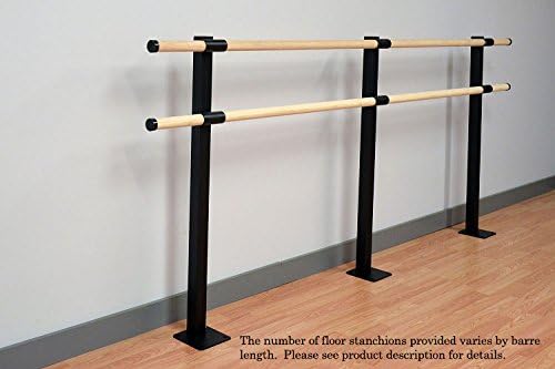 Vita Vibe - USA Made - Traditional Wood Double Barre Fixed Height Floor Mount Ballet Barre - Stretch/Dance Bar - 4 FT- 40 FT