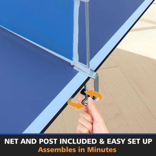 7/8/9ft Mid-Size Ping Pong Conversion Top with Net Set for Billiard and Pool Tables - Regulation Top Converts Billiards into Ping Pong Table Blue/Green/Black