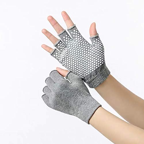 YL TRD V 2 Packs of Non Slip Fingerless Yoga Gloves Exercise Gloves Workout Gloves