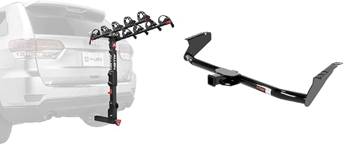 Allen Sports Premier Locking Quick Release 5-Bike Carrier for 2 in. Hitch & CURT 13105 Class 3 Trailer Hitch, 2-Inch Receiver, Exposed Main Body, Fits Select Toyota Sienna, Gloss Black Powder Coat