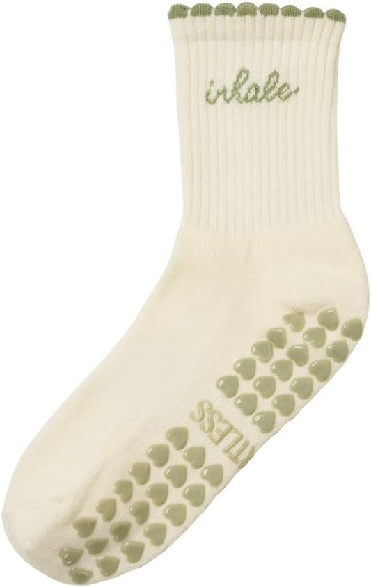 Crew Half Calf Grip Socks, Cutest Fruits Pilates Socks, Ruffle socks, Non-Slip, Barre Yoga Fitness