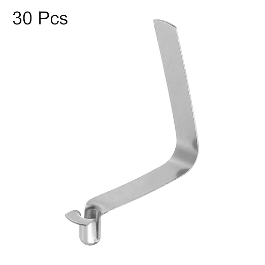 HARFINGTON 30pcs Single Button Kayak Paddle Snap Spring Clip 3.8x6.6x28mm 65Mn Spring Steel V-Shaped Hollow Lift Telescopic Locking Tube Pole Clips for Tent Umbrella Camping
