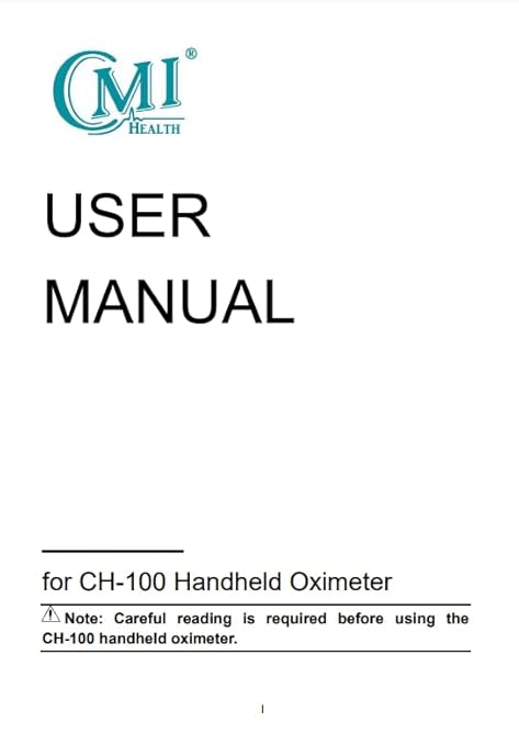 CMI Health CH-100 Handheld Pulse Oximeter - Measures Oxygen Level, Pulse Rate & Respiration Rate - Adjustable Audio & Visual Alarm - 1440 Hours of Continuous Data Storage