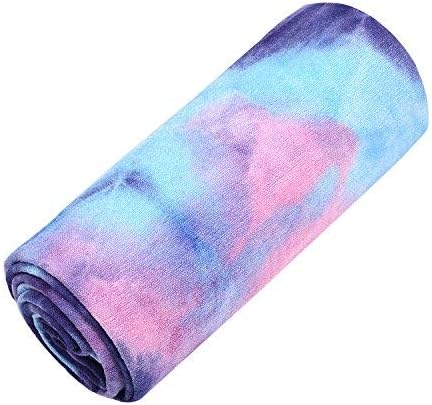 DREAM SLIM Gosweat Super Absorbent 100% Microfiber Anti-Slip Non Slip Best Bikram HOT Yoga Towel, 24in x 72in, Multicolor - Purpel