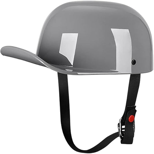 Vintage Open Face Motorcycle Helmet Retro Baseball Cap Half Helmets Women Men for Scooter Moped Cap Street Cruiser Jet - DOT Certified
